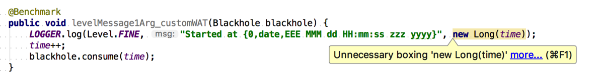 IntelliJ complains of unnecessary boxing